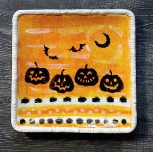Ganz square ceramic halloween dish